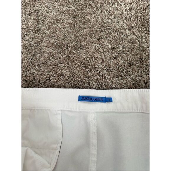 J. Mclaughlin Rainey Front Slit Straight Leg Front Seam Kick Flare White Jean 14 - Picture 5 of 15